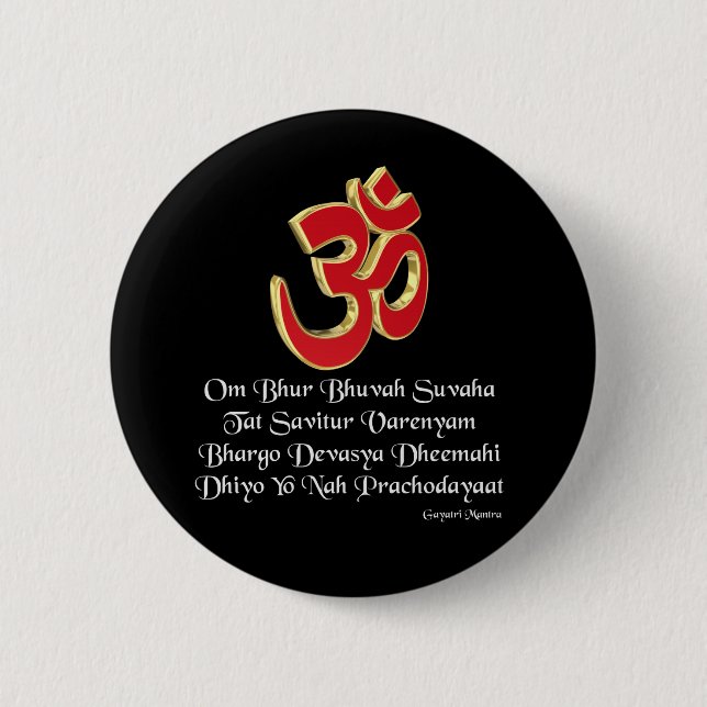Bóton Redondo 5.08cm Gayatri mantra (Frente)