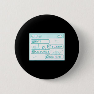 Bóton Redondo 5.08cm Geek de Computador Comer Dormir Críquete Repetir M