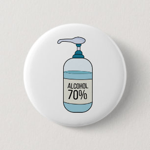 Bóton Redondo 5.08cm Gel Sanetizer Mão com 70% de Álcool