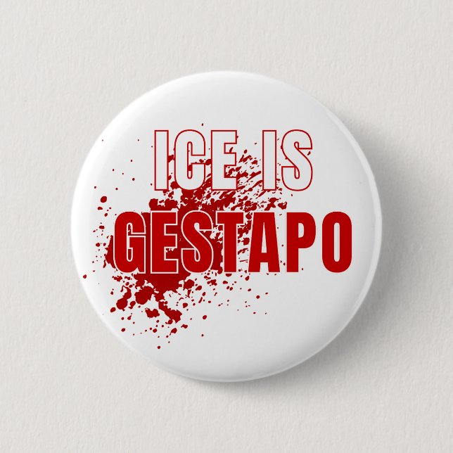 Bóton Redondo 5.08cm Gelo Igual a Gestapo Anti Trump (Frente)