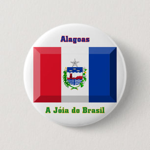 Bóton Redondo 5.08cm Gema da bandeira de Alagoas