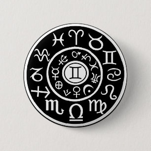 Bóton Redondo 5.08cm Gemini Zodiac