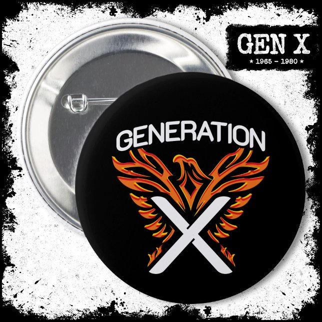 Bóton Redondo 5.08cm Gen X Gen Xer Phoenix Bird Generation X (Criador carregado)