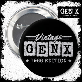 Bóton Redondo 5.08cm Gen X Generation Gen Xer Nascer 1966 Gen X Anivers