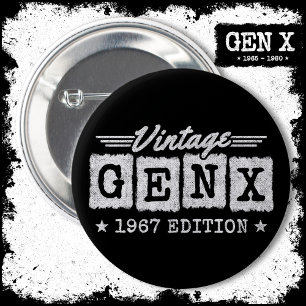 Bóton Redondo 5.08cm Gen X Generation Gen Xer Nascer 1967 Gen X Anivers