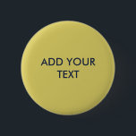 Bóton Redondo 5.08cm Gentle Warm Yellow Button<br><div class="desc">Personalizable dark blue text. ----A soft,  muted yellow that radiates a gentle warmth. This creamy,  golden-toned neutral is designed to bring a touch of cozy sunshine and calm to any aesthetic. It is a versatile and timeless shade that feels both cheerful and sophisticated.</div>