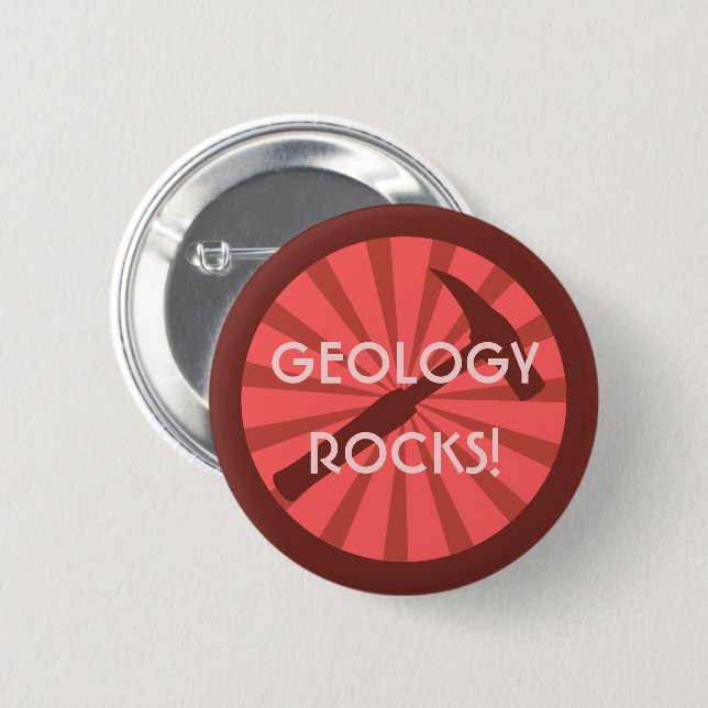 Bóton Redondo 5.08cm Geologia é demais! Insígnia do Martelo (Frente & Verso)