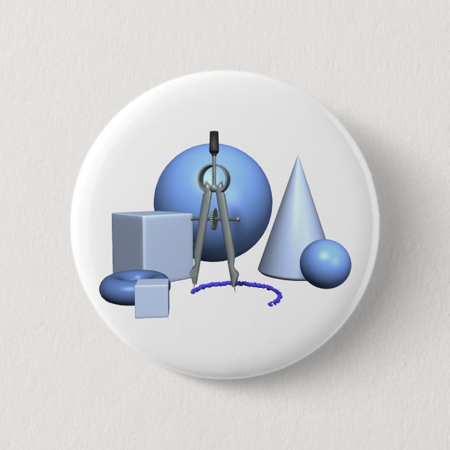 Bóton Redondo 5.08cm Geometria e Formas Geométricas (Frente)