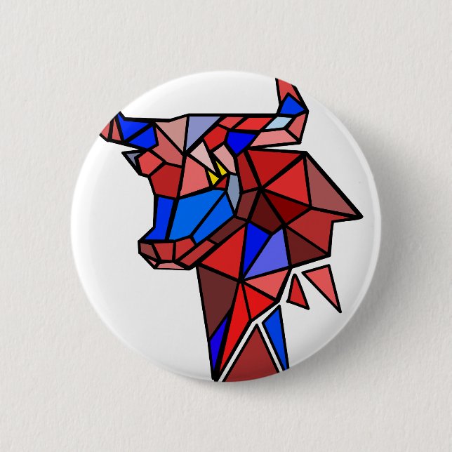 Bóton Redondo 5.08cm Geometric Bull Icon (Frente)