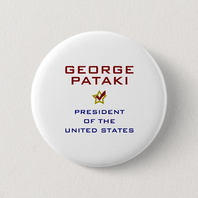 Bóton Redondo 5.08cm George Pataki para o presidente dos EUA (Frente)