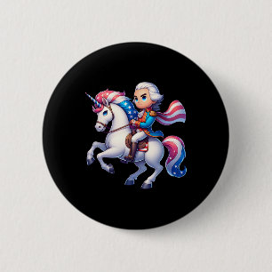 Bóton Redondo 5.08cm George Washington Dirigindo Um Unicórnio 4 De Julh