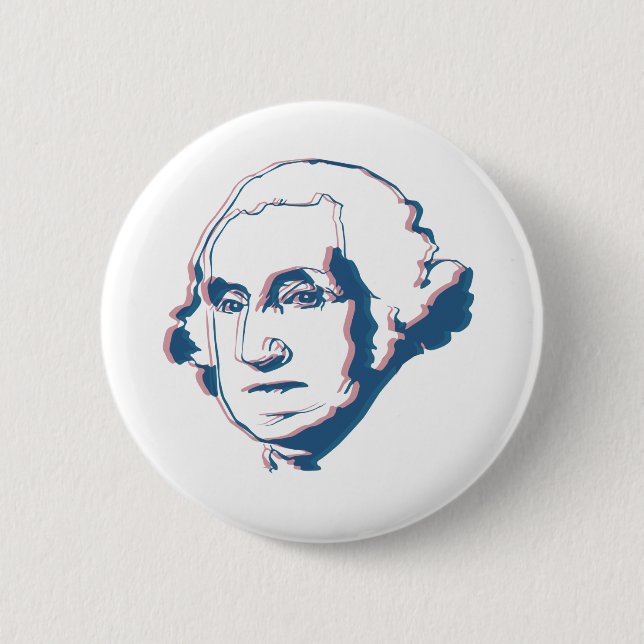 Bóton Redondo 5.08cm George Washington em 3d (Frente)