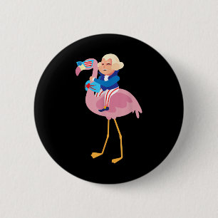Bóton Redondo 5.08cm George Washington Flamingo 4 de julho American Fl