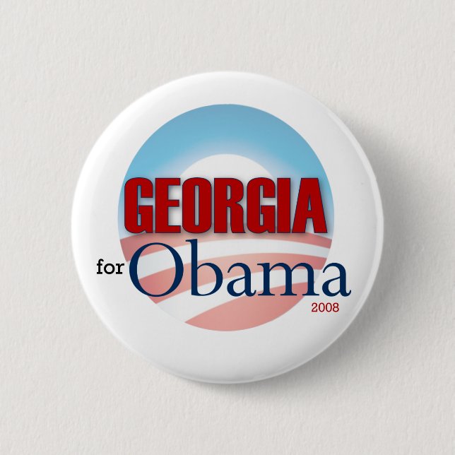 Bóton Redondo 5.08cm Geórgia para Obama (Frente)
