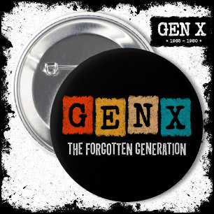 Bóton Redondo 5.08cm Geração Esquecida X Gen Xer Funny Gen X