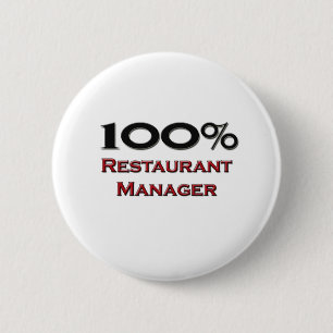 Bóton Redondo 5.08cm Gerente do restaurante de 100 por cento