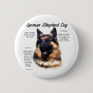 Bóton Redondo 5.08cm German shepherd (cabelos longos) História Design