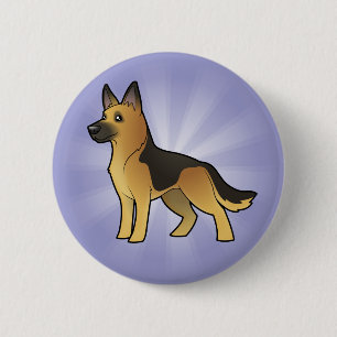 Bóton Redondo 5.08cm German shepherd dos desenhos animados