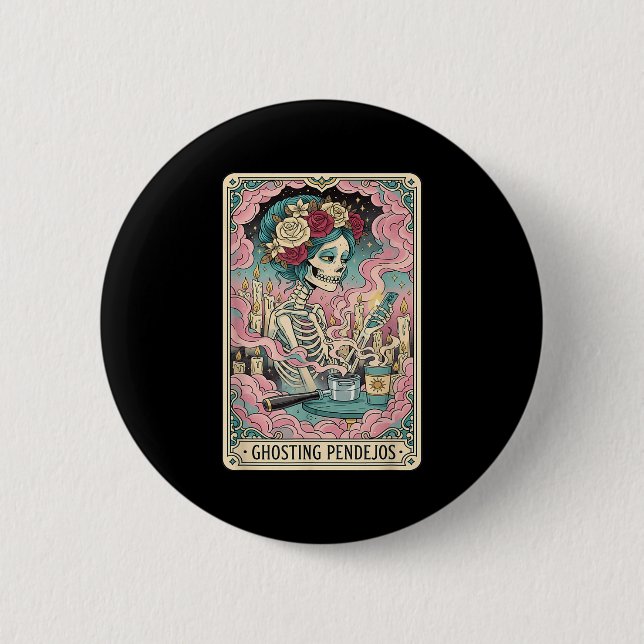 Bóton Redondo 5.08cm Ghost Pendejos Funny Día De Los Muertos Tarot C (Frente)