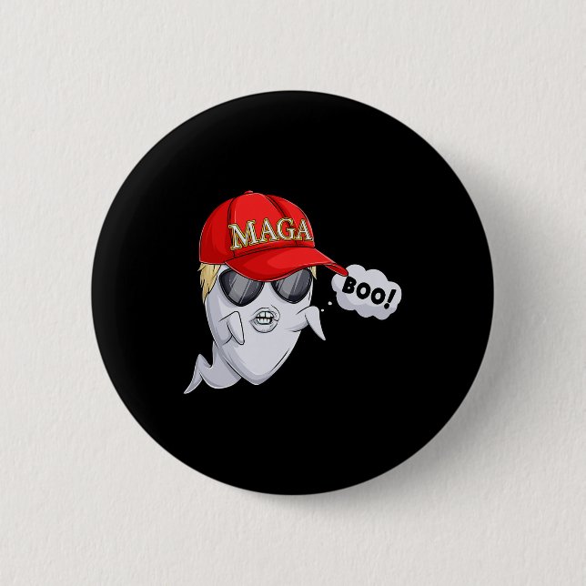 Bóton Redondo 5.08cm Ghost Trump Halloween Costume (Frente)