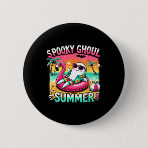Bóton Redondo 5.08cm Ghoul Summer Cute Ghost Flamingo Summer Vac