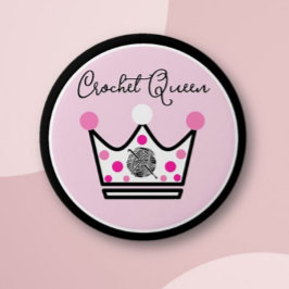 Bóton Redondo 5.08cm Gift Rainha de Crochet Adorável