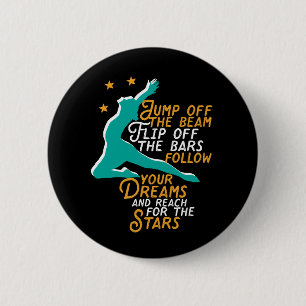 Bóton Redondo 5.08cm Ginástica Inspiradora Menciona Gymnast