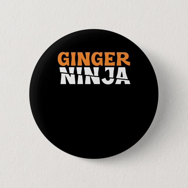Bóton Redondo 5.08cm Ginger Ninja Ruivos Cabelos Vermelhos Cabelos Verm (Frente)