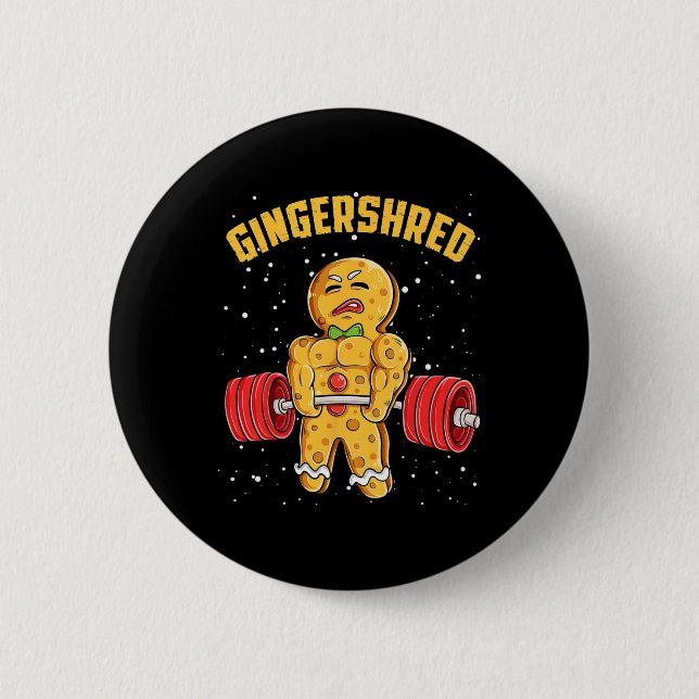 Bóton Redondo 5.08cm Gingershred Funny Gingerbird Man Gym (Frente)