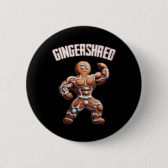 Bóton Redondo 5.08cm Gingershred Funny Gingerbird Man Gym (Frente)