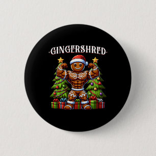 Bóton Redondo 5.08cm Gingershred Funny Gingerbird Man Gym