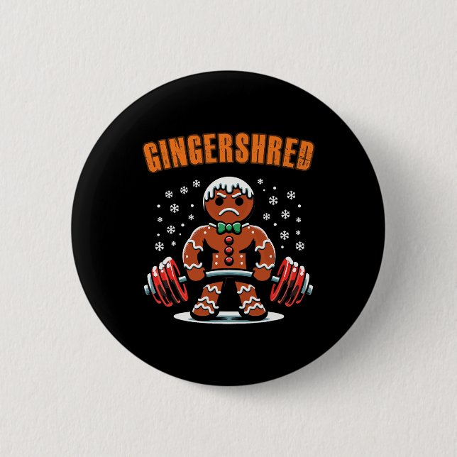 Bóton Redondo 5.08cm Gingershred Funny Gingerbird Man Gym (Frente)