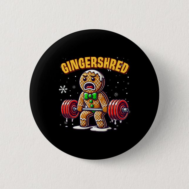 Bóton Redondo 5.08cm Gingershred Funny Gingerbird Man Gym (Frente)