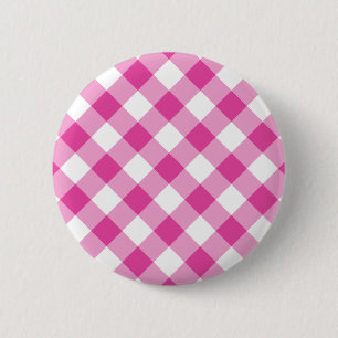 Bóton Redondo 5.08cm Gingham Rosa