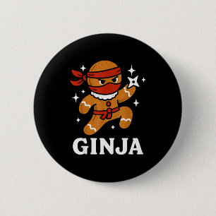 Bóton Redondo 5.08cm Ginjas Gingerbread Ninja Biscoito Divertido de Nat