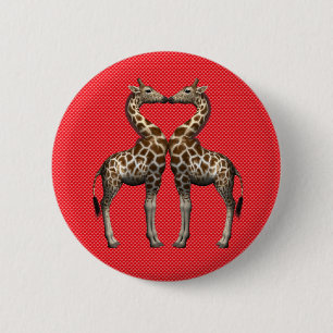 Bóton Redondo 5.08cm Girafas Apaixonadas