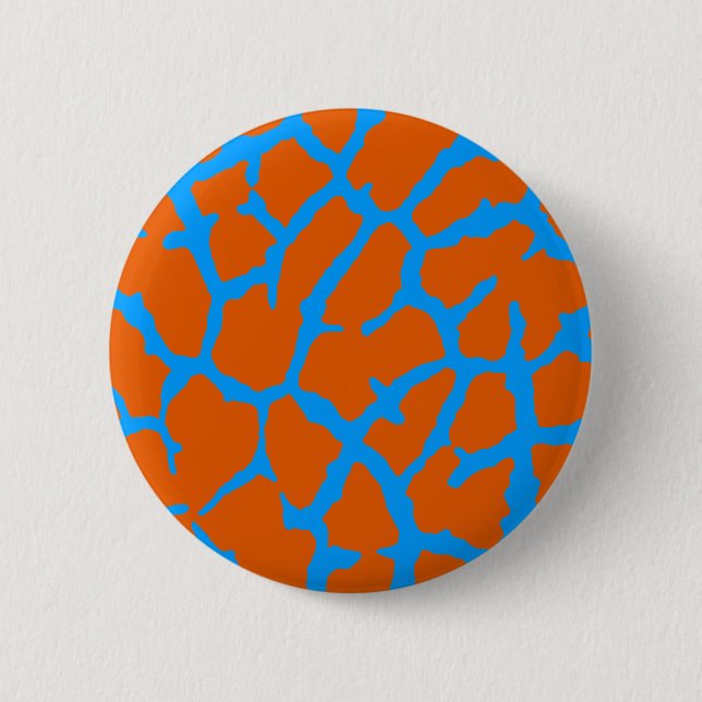 Bóton Redondo 5.08cm Giraffe Impressão Orange Cyan (Frente)