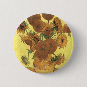 Bóton Redondo 5.08cm Girassóis por Van Gogh