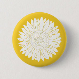 Bóton Redondo 5.08cm girassol amarelo