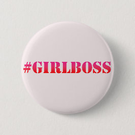 Bóton Redondo 5.08cm #GirlBoss - rosa - Botão de citação divertida