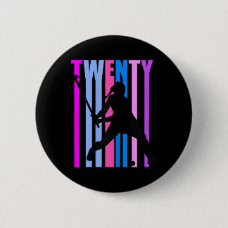 Bóton Redondo 5.08cm Girls 20th Birthday Field Hockey Player Sports Gir