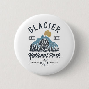 Bóton Redondo 5.08cm Glacier National Park novelty Road trip Montana T
