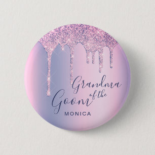 Bóton Redondo 5.08cm Glitter holográfico pinga vovó do noivo