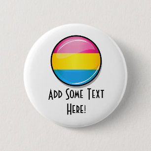 Bóton Redondo 5.08cm Glossy Round Pansexual Pride Flag
