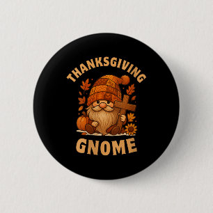 Bóton Redondo 5.08cm Gnome do Dia de Ação de Graças Feminino Temporada 