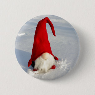 Bóton Redondo 5.08cm Gnomo escandinavo do Natal