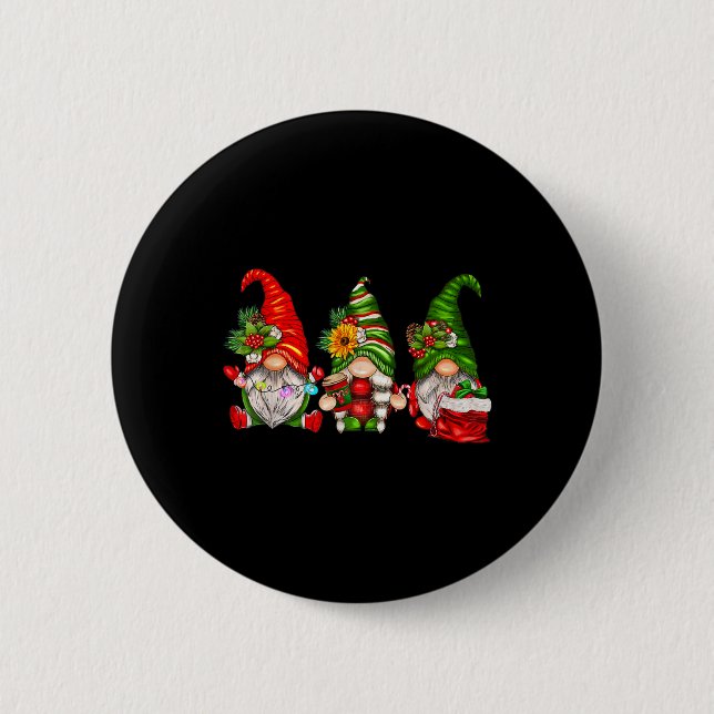 Bóton Redondo 5.08cm Gnomos de Natal (Frente)