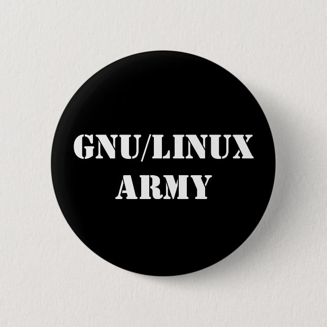 Bóton Redondo 5.08cm GNU/Linux Army (Frente)