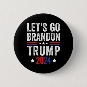 Bóton Redondo 5.08cm Go Brandon Trump 2024 Anti Liberal Us Flag