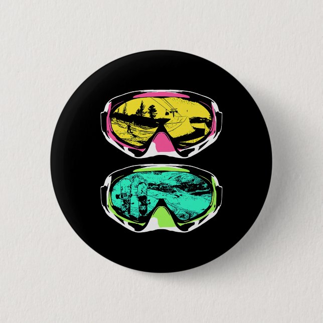 Bóton Redondo 5.08cm Goggles Snow Mountain Board (Frente)